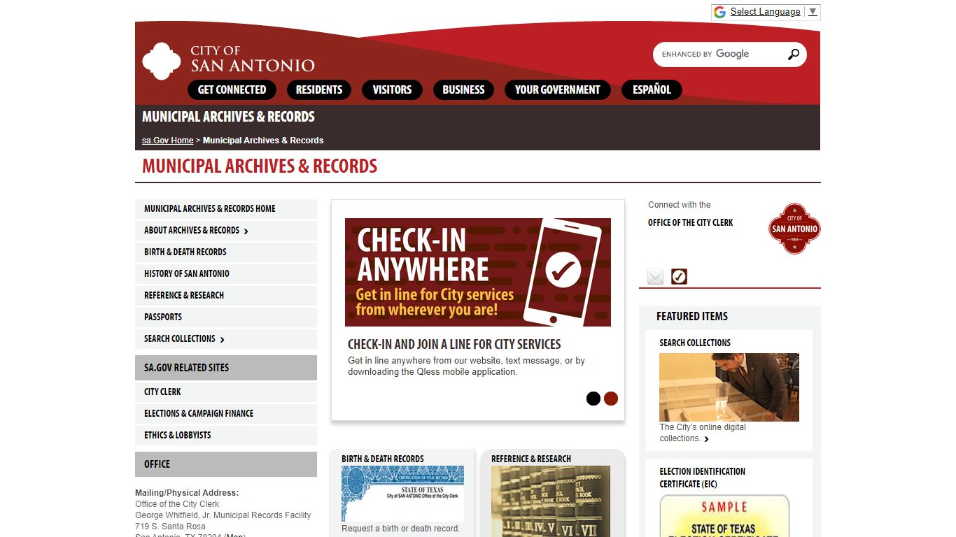 Municipal Archives & Records - San Antonio